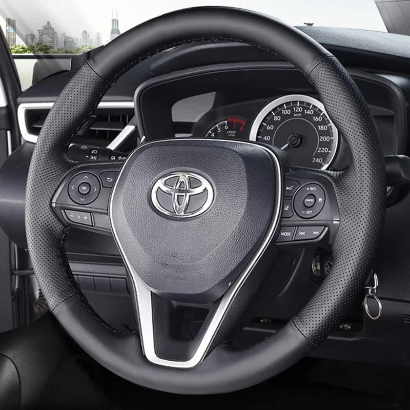 Housse de volant de voiture en cuir microfibre