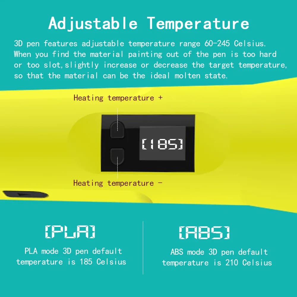 QCREATE – stylo 3D prend en charge ABS PLA HIPS PVA, plage