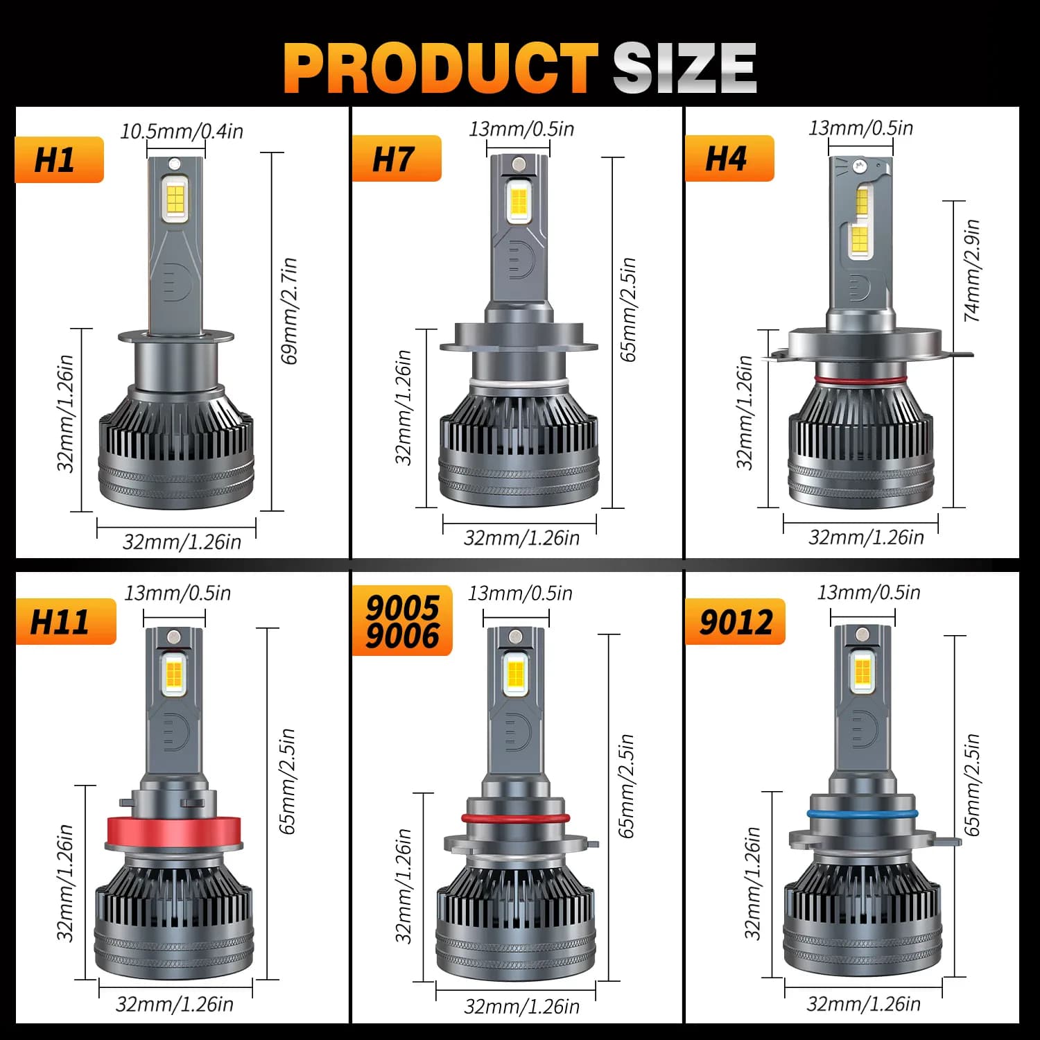 Phares LED HYNBYZJ H7 100000 Ampoule LED LM H1 H4 H8 H9 H11