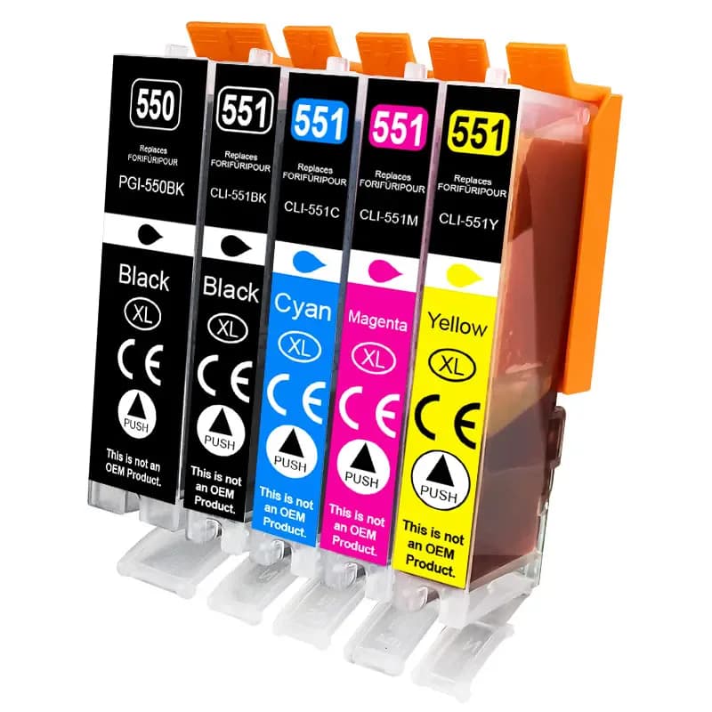 Cartouches d'encre pour Canon CLI 551, 550