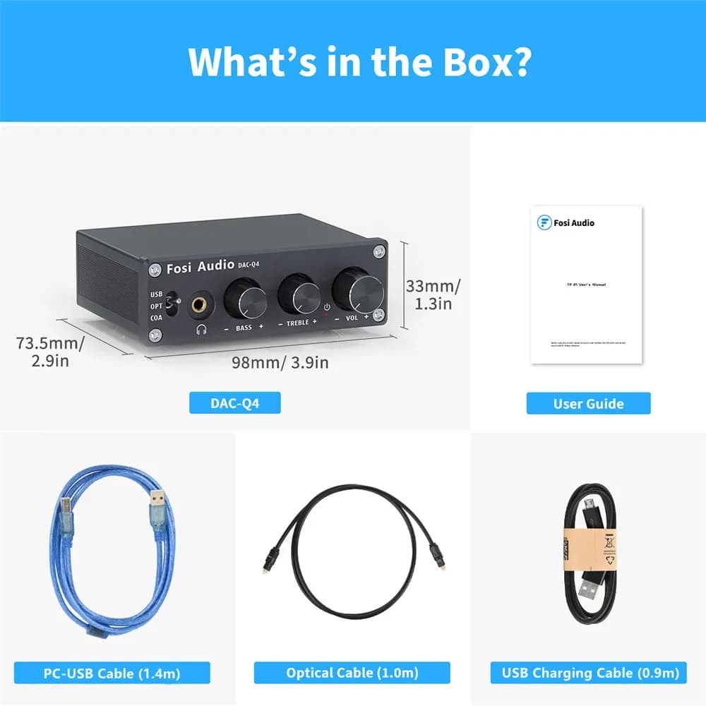 Fosi Audio Q4 Mini stéréo USB Gaming DAC et amplificateur