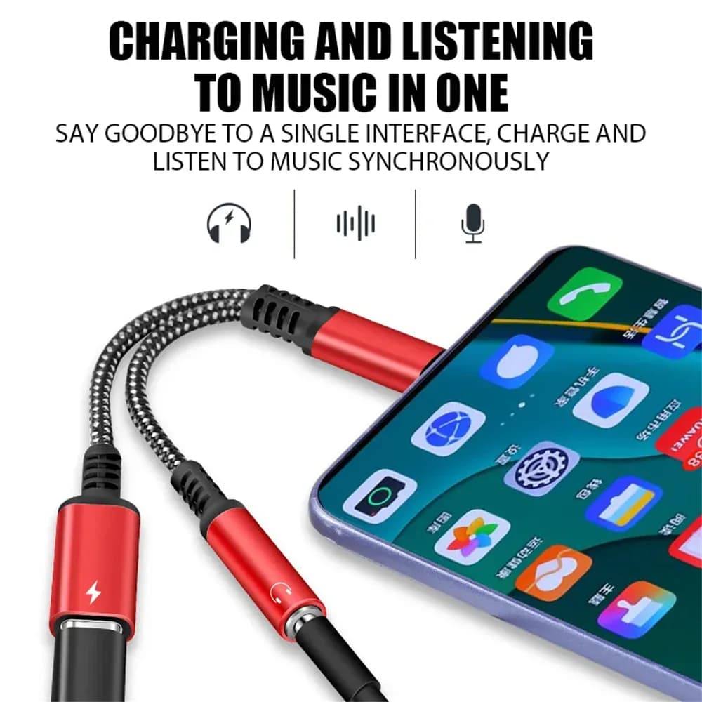 NNBILI-Adaptateur audio 2 en 1 USBC vers prise 3.5mm type C