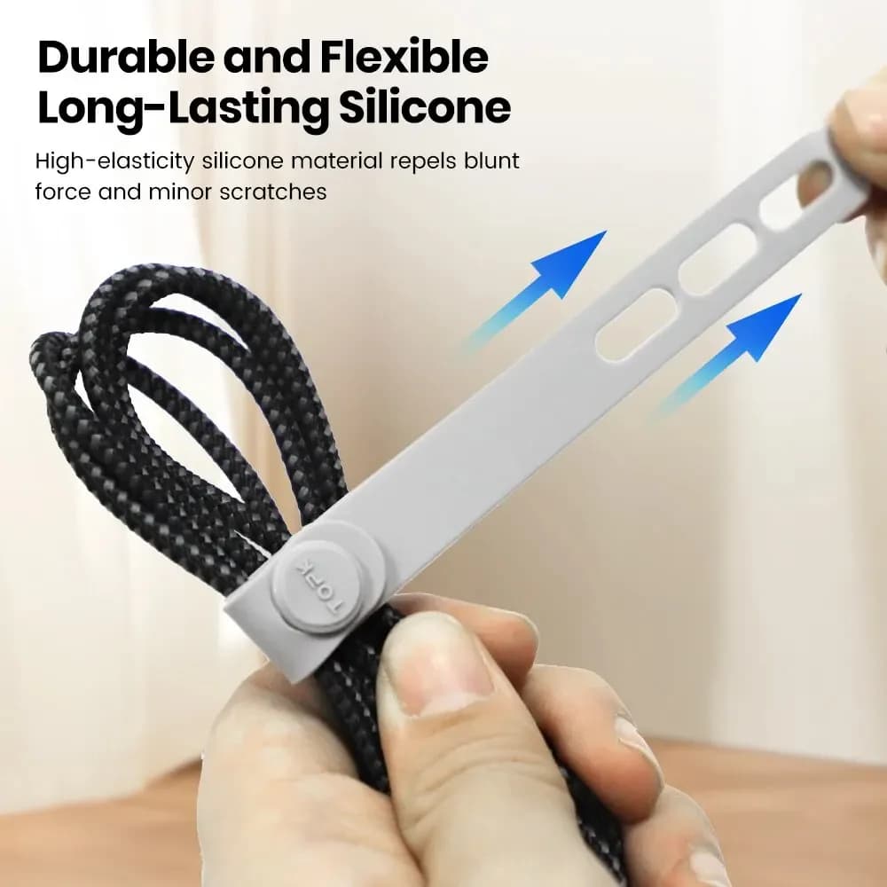 TOPK-Attaches de câble en silicone, documents assortis