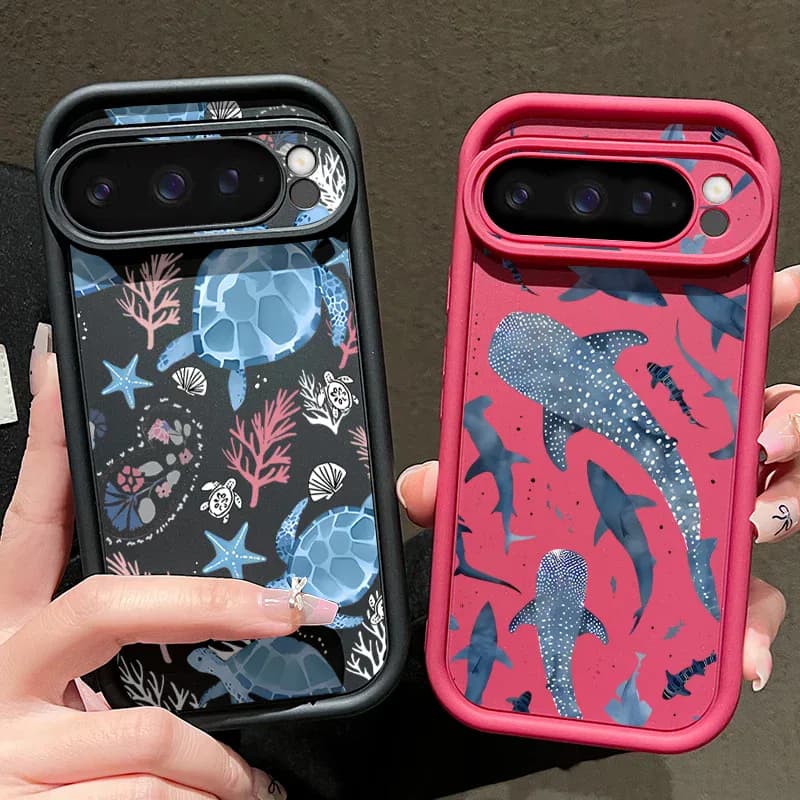 Coque souple d'été imprimé tortue océan dauphin pour Google