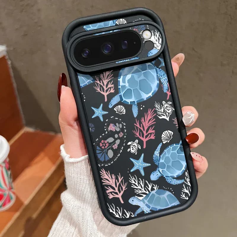 Coque souple d'été imprimé tortue océan dauphin pour Google