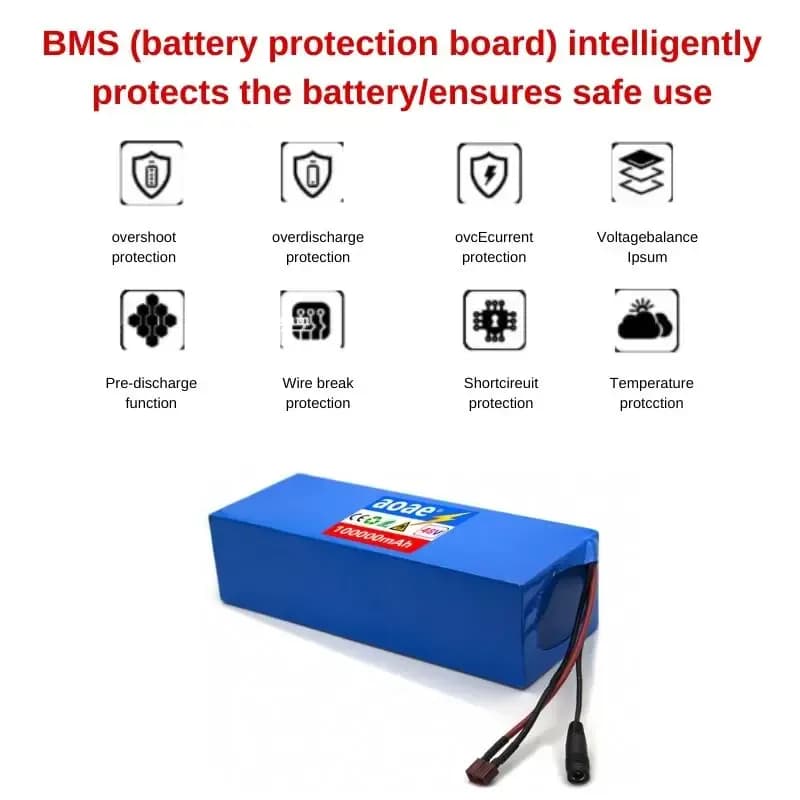 Batterie au lithium 48V 100Ah 13s5p, 48V 100000mAh