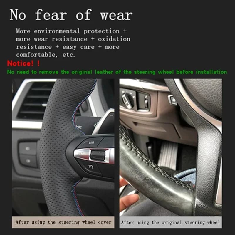 Housse de volant de voiture en cuir microfibre