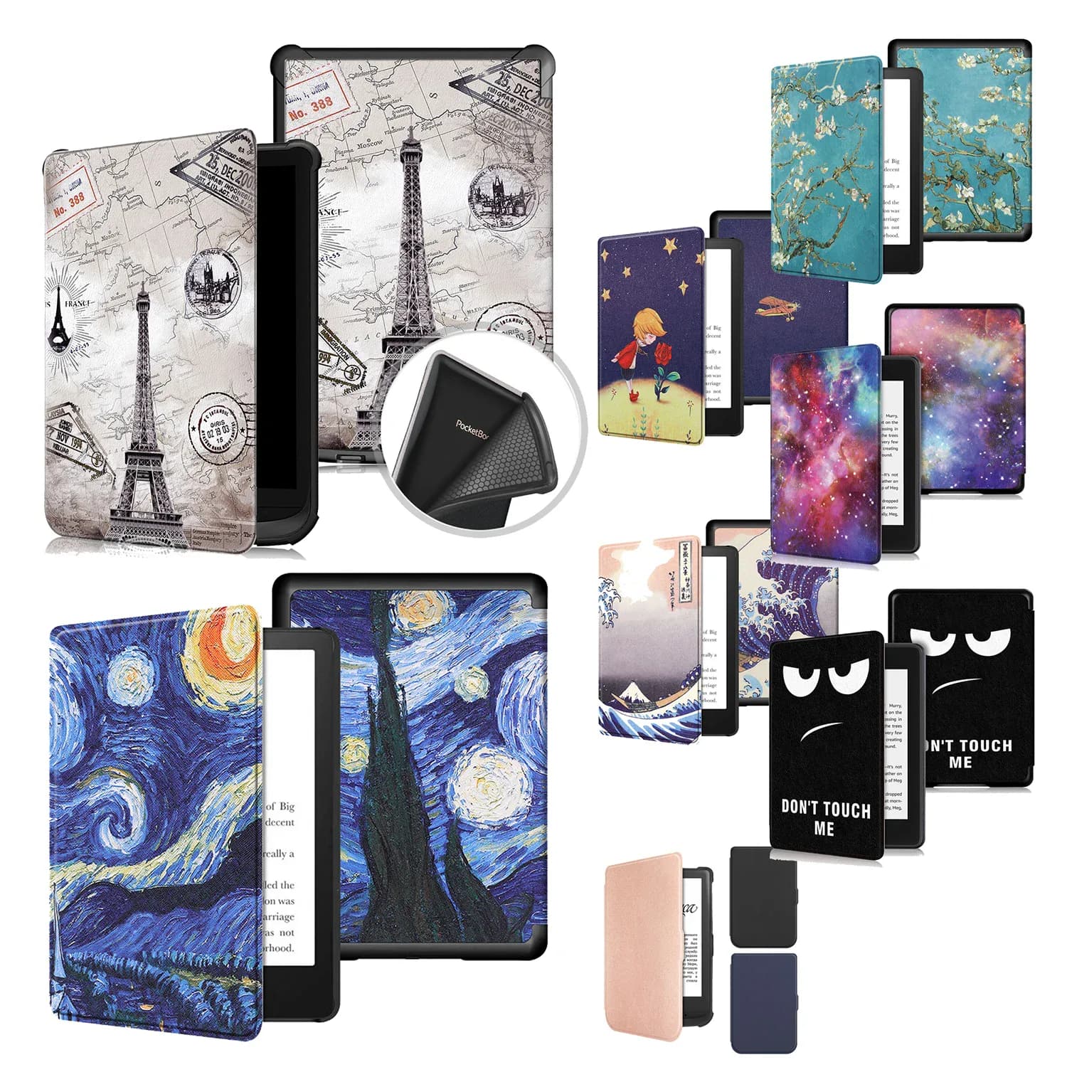 Étui de sommeil en cuir PU souple TPU, pour PocketBook