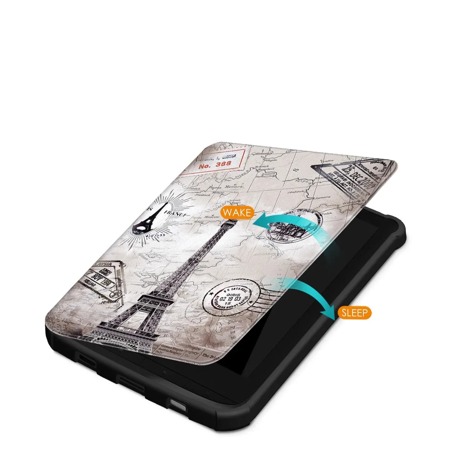 Étui de sommeil en cuir PU souple TPU, pour PocketBook