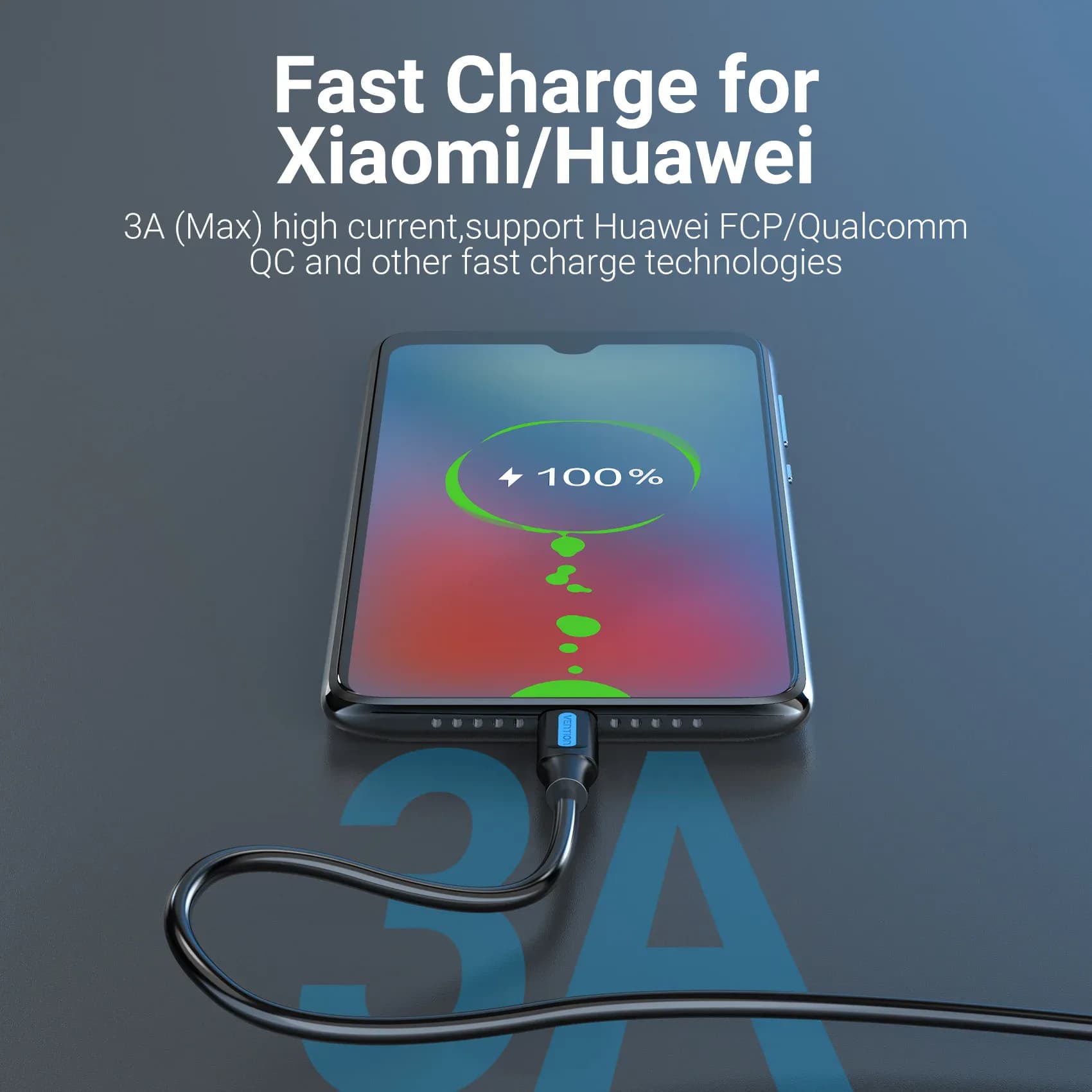 Vention USB Type C câble 3A câble de charge rapide USB 3.0