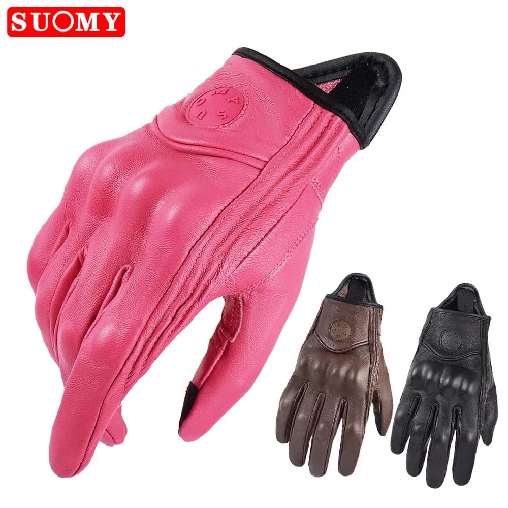Suomy Vinatge gants de moto en peau de chèvre été hommes