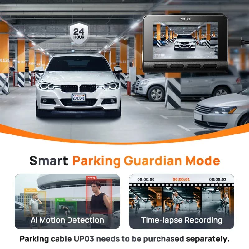 Caméra embarquée 70mai 4K A810 HDR avec GPS intégré, ADAS