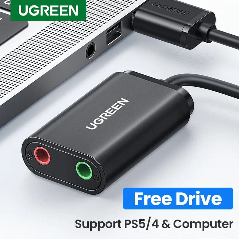 Carte son USB externe 3.5 mm casque et micro