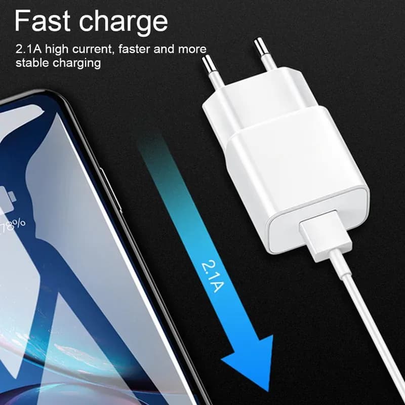 Pour Xiaomi redmi chargeur 5V 2A EU type-c Micro USB câble
