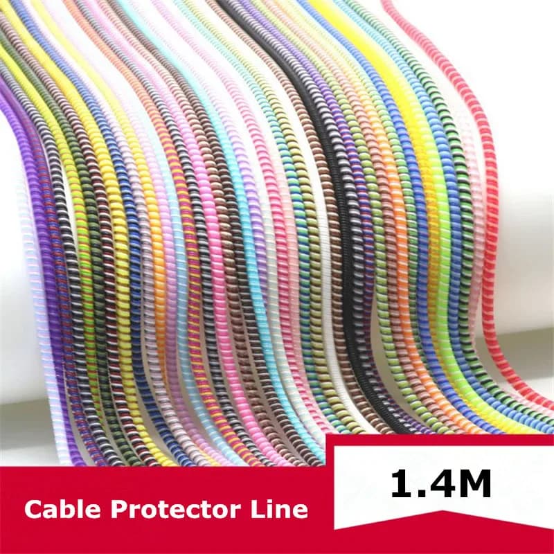 Protecteur de câble de chargeur en spirale coloré de 1.4M