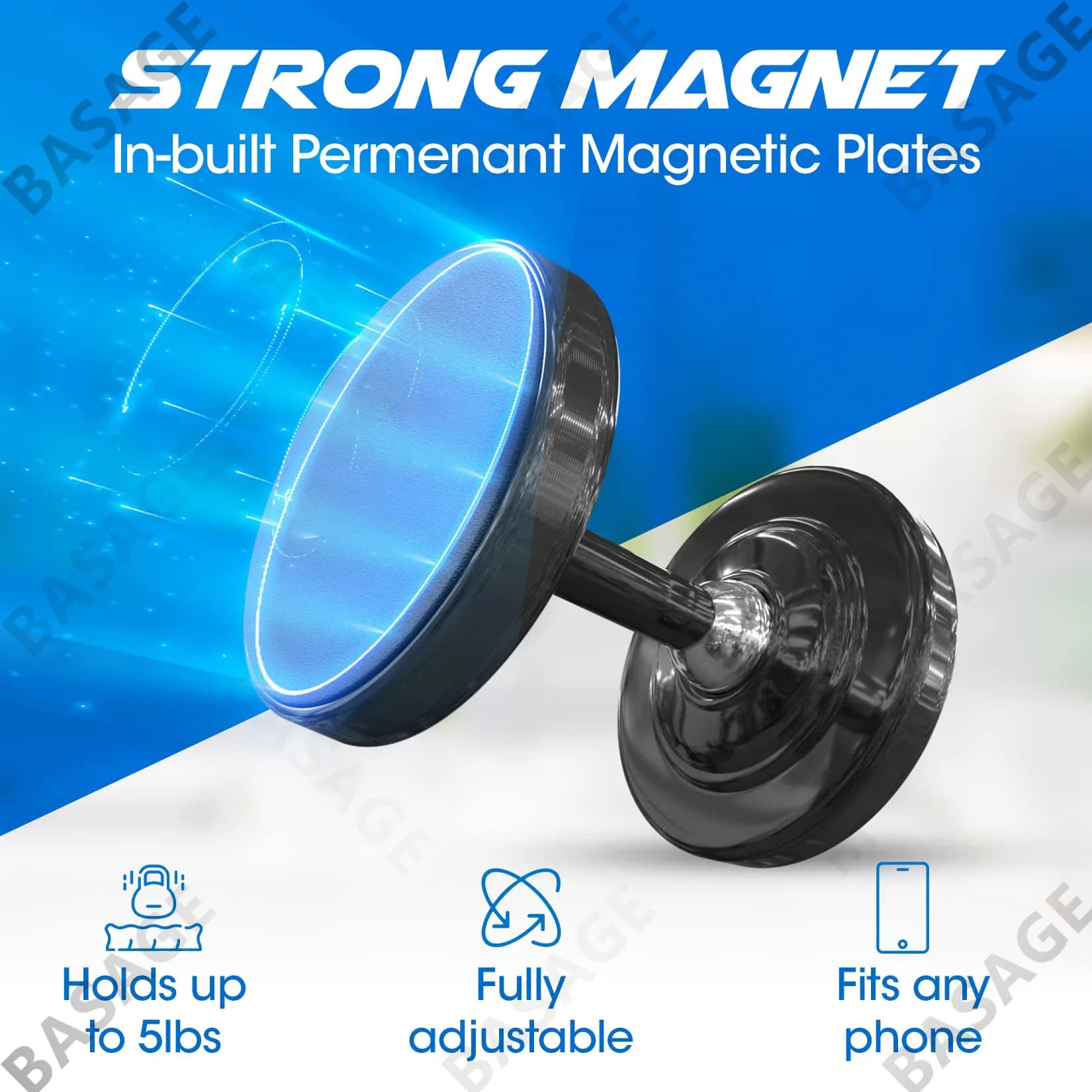 Support de téléphone de gymnastique double magnétique pour