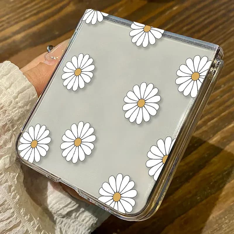 Étui pliant à motif de fleurs pour Samsung Galaxy Z Flip 7