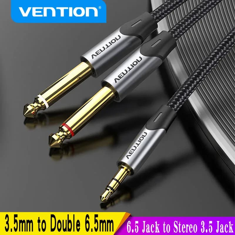 Câble jack 3.5 mm vers double 6.35 mm audio
