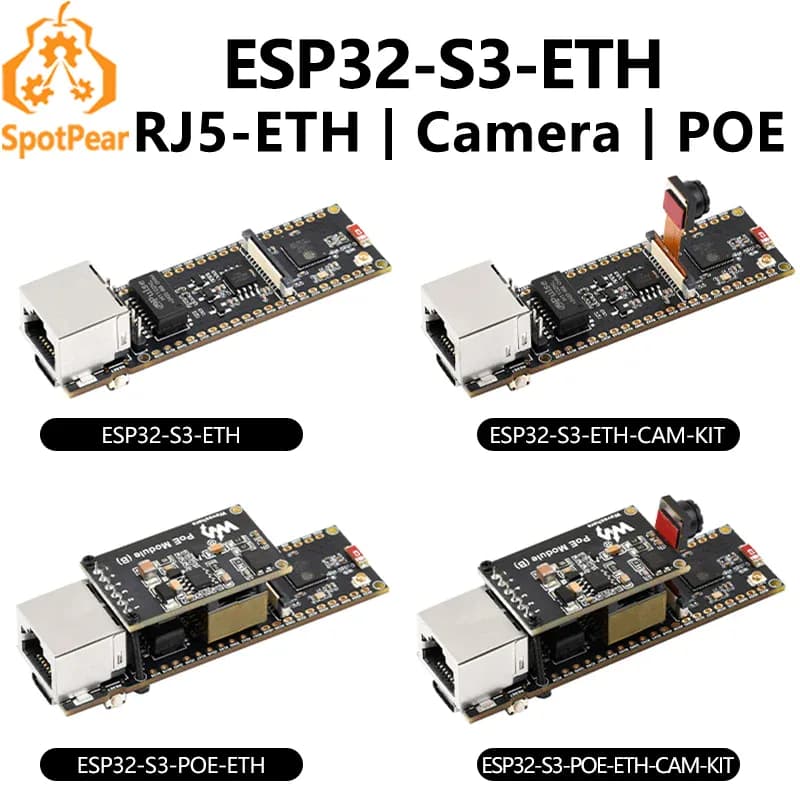 Carte de développement de caméra ETH ESP32-S3, PoE