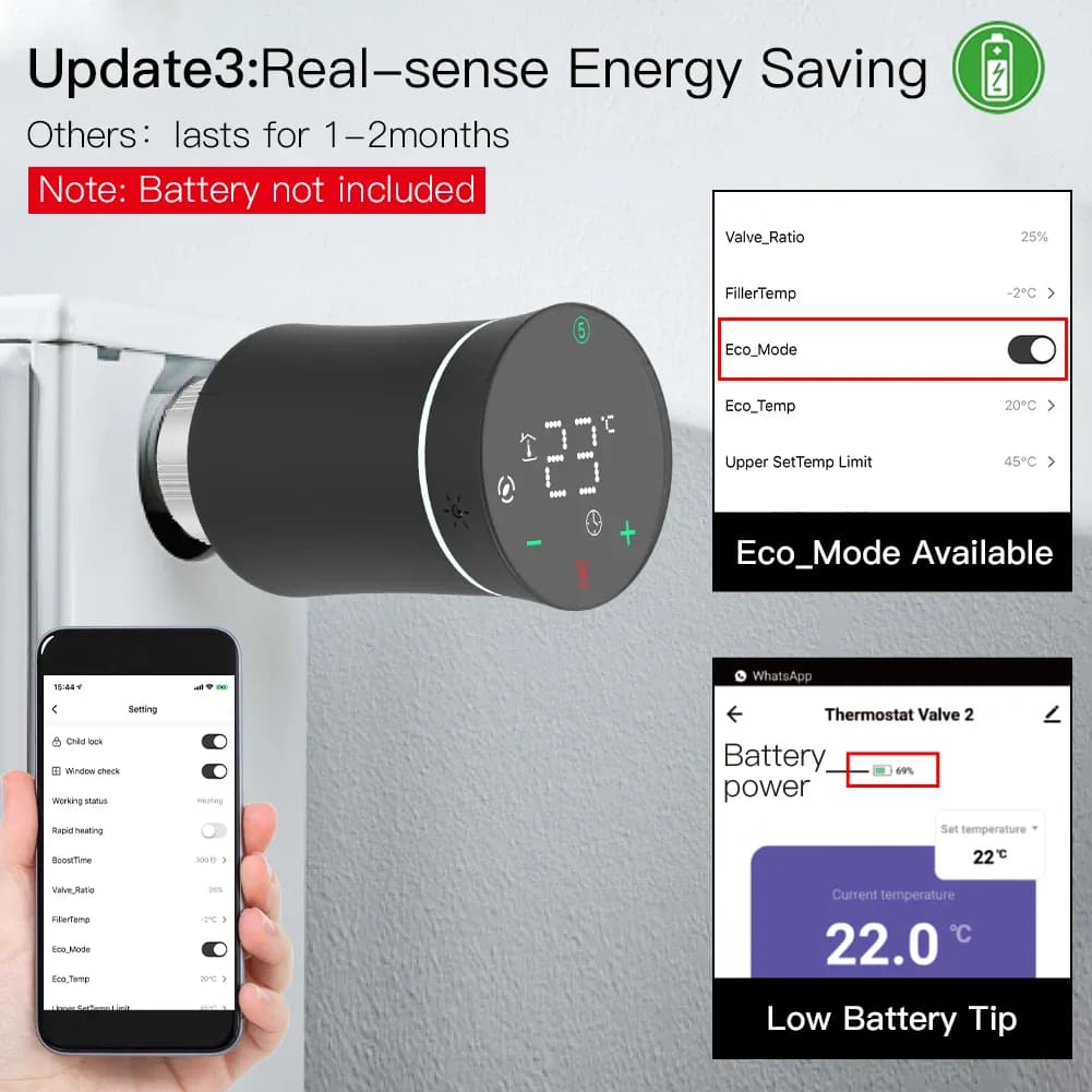 MOES TRV ZigBee 3.0 Tuya nouvelle vanne d'actionneur de