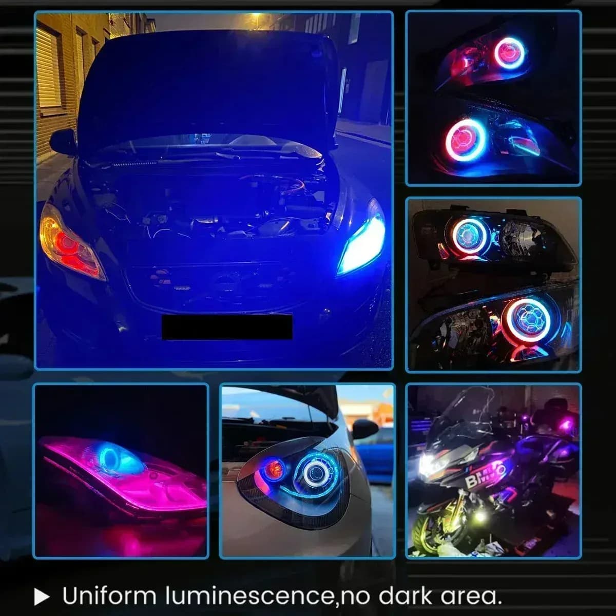 2 pièces LED yeux d'ange coton lumières avec clignotants