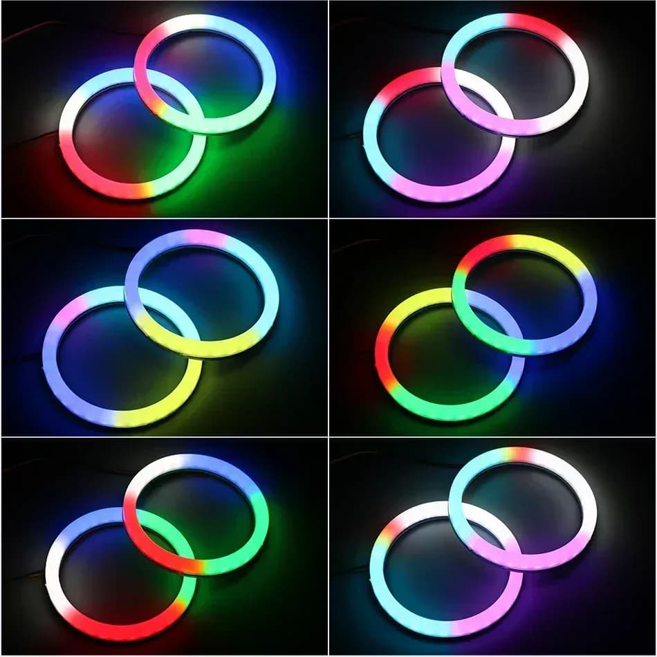 2 pièces LED yeux d'ange coton lumières avec clignotants