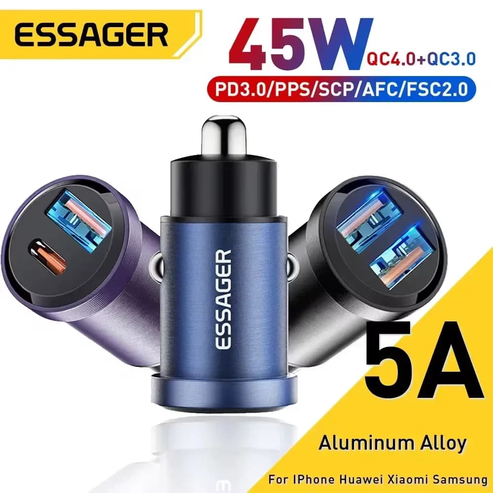 Chargeur voiture allume-cigare USB-C 45W charge rapide