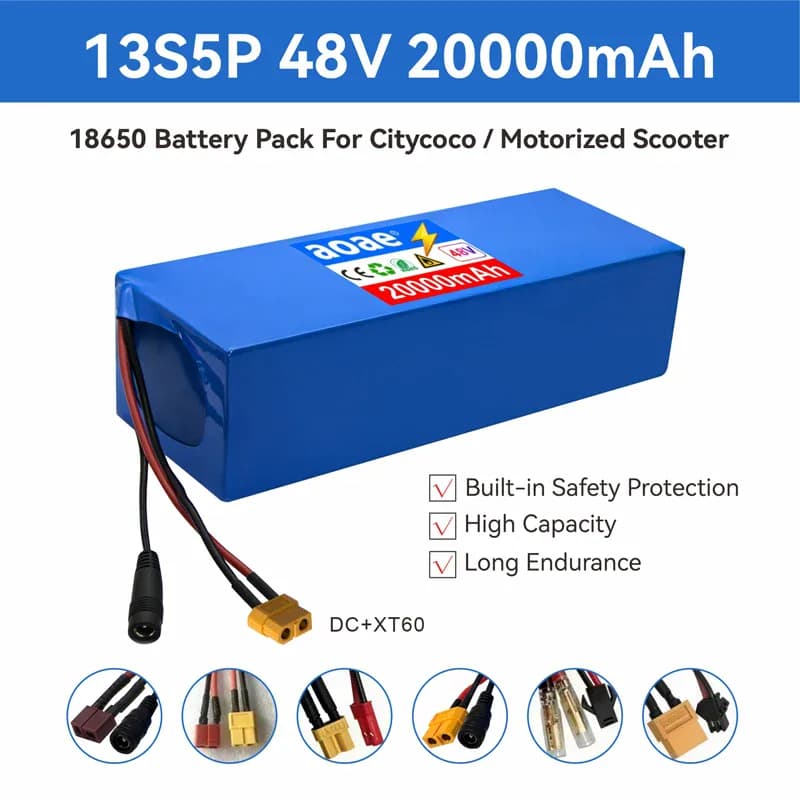 Batterie de scooter électrique 48V 13S5P 20Ah, cellules