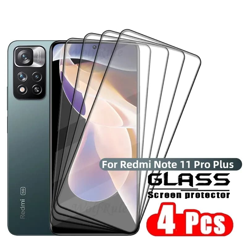 1-4 pièces verre de couverture complète pour Redmi Note 11