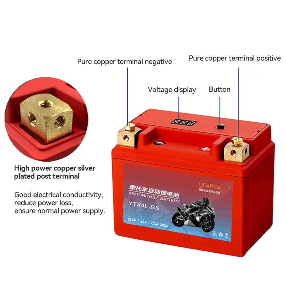 Batterie de moto tout-terrain 12, 8 V 5 Ah 7 Ah 9 Ah LiFePO4