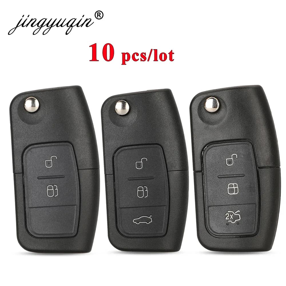 Coques de clé rabattable 3 boutons pour Ford (lot de 10)