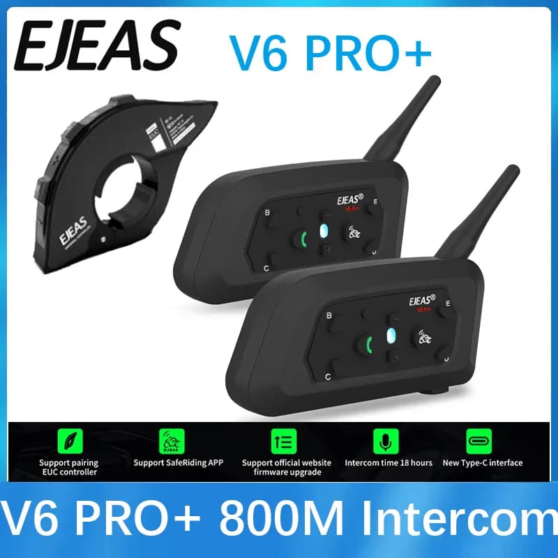 Intercom Bluetooth moto EJEAS V6 Pro+ pour 6 pilotes