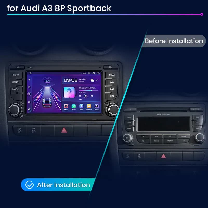Junsun 7" Wireless CarPlay for Apple Android Auto Car Radio