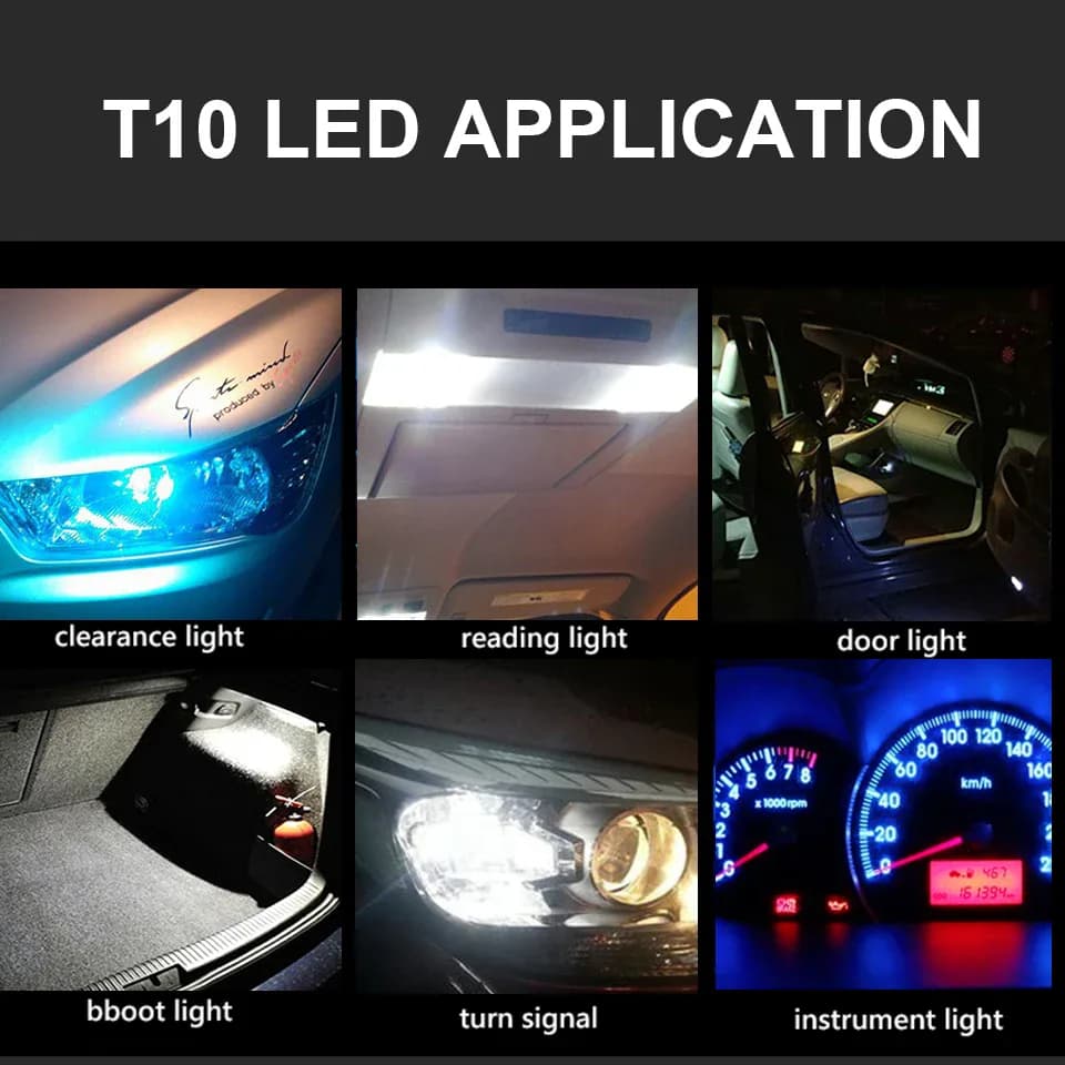 W5W LED T10 Car Light, COB Glass