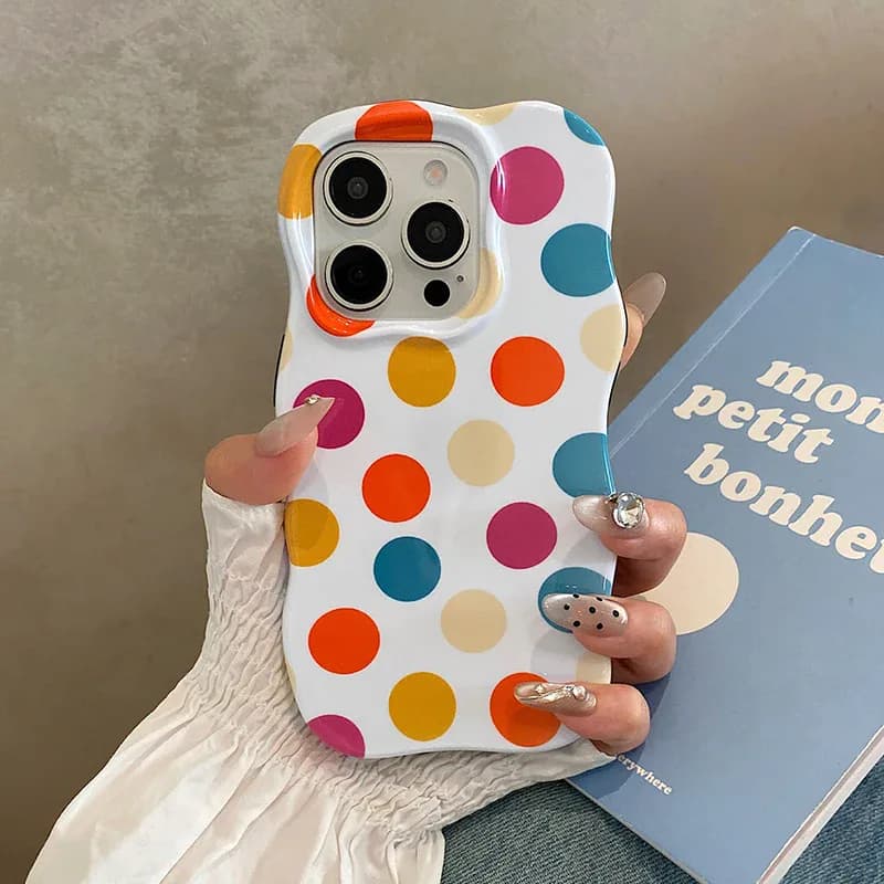 Coque de téléphone à pois brillants, étui arrière pour