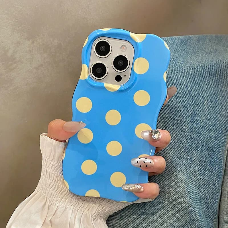 Coque de téléphone à pois brillants, étui arrière pour