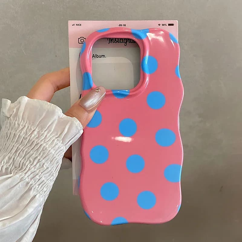 Coque de téléphone à pois brillants, étui arrière pour