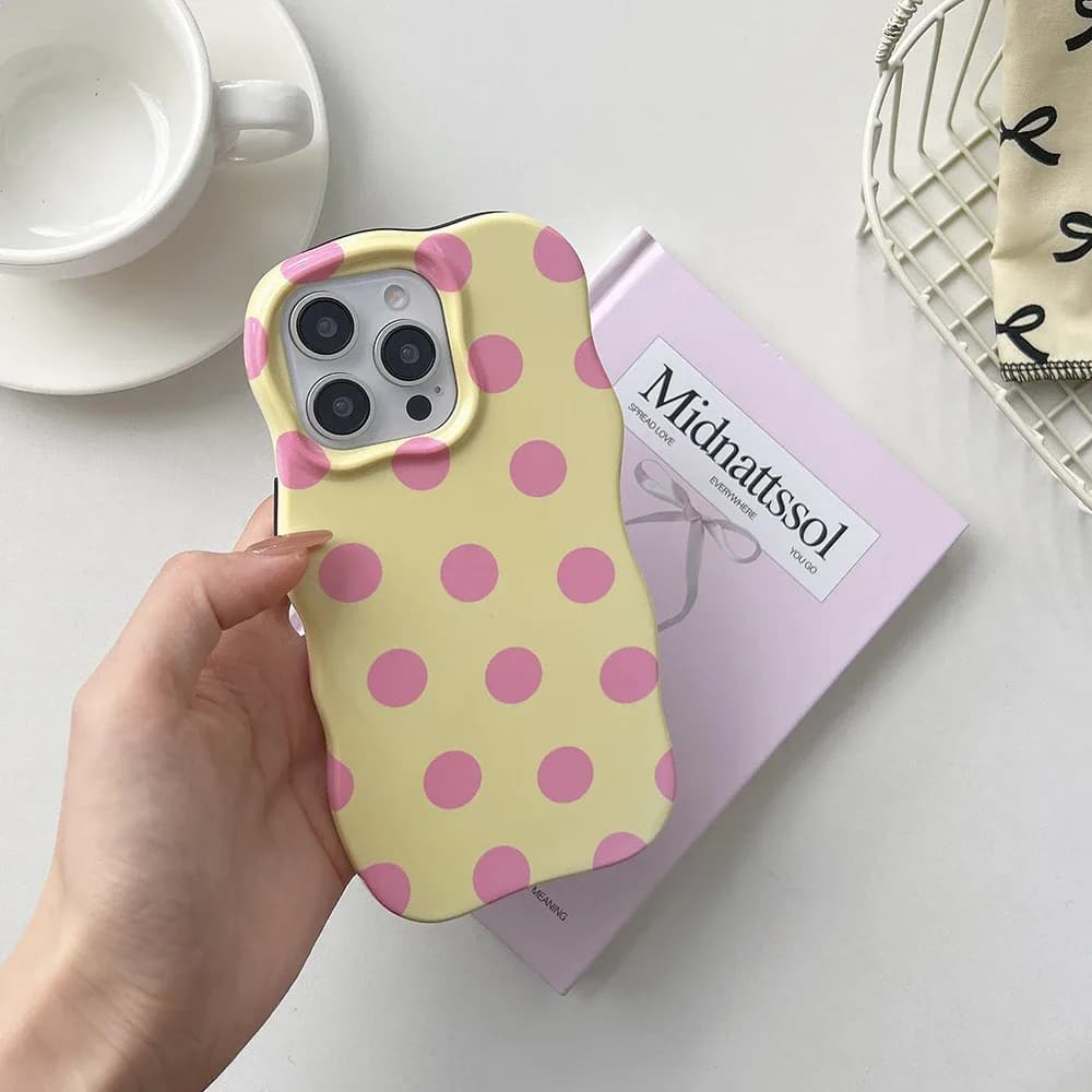 Coque de téléphone à pois brillants, étui arrière pour