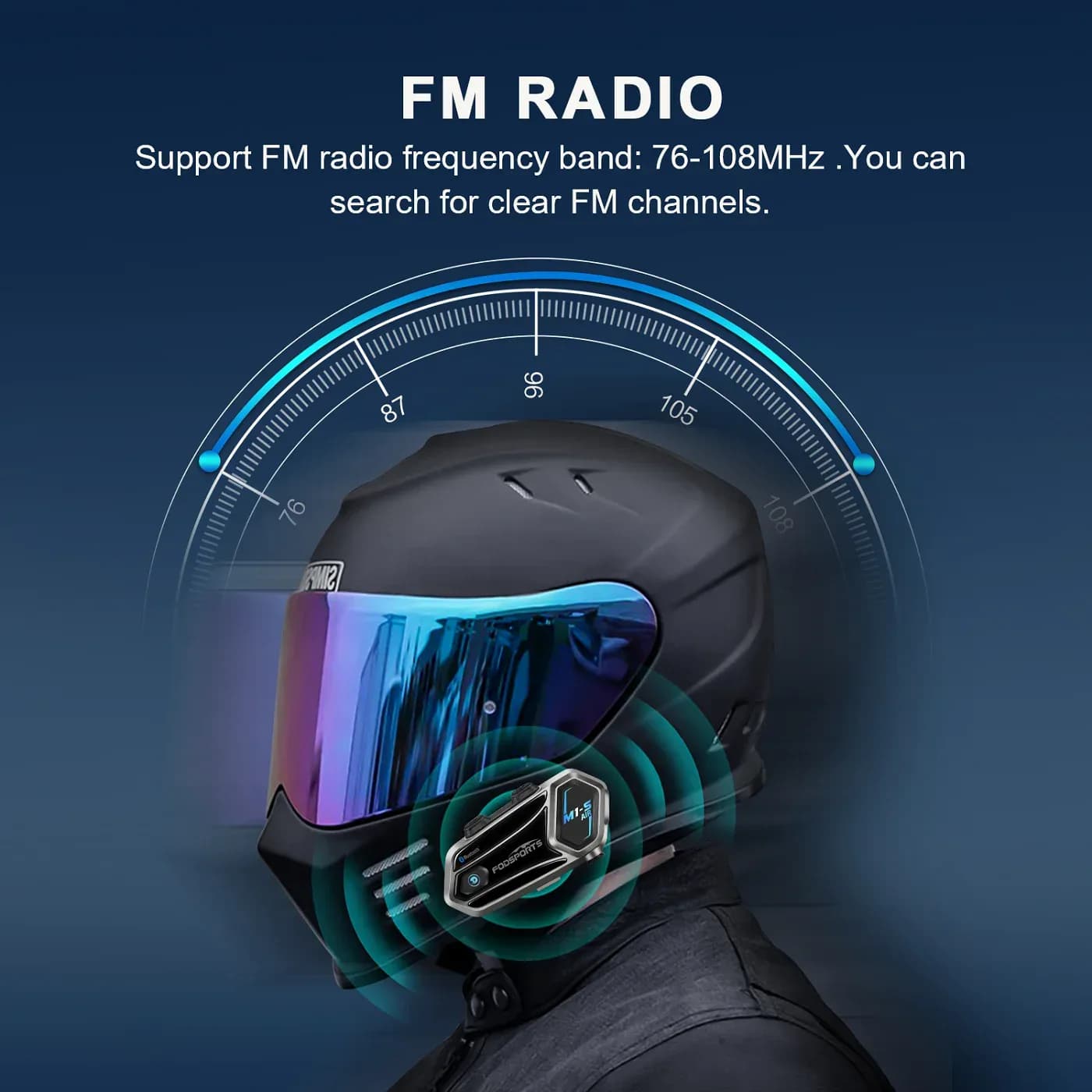 Fodsports M1-S AIR casque d'interphone de moto casque