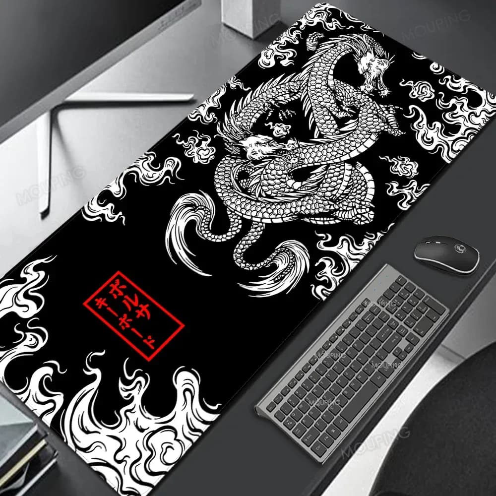 Tapis de souris Dragon violet et blanc, tapis de bureau
