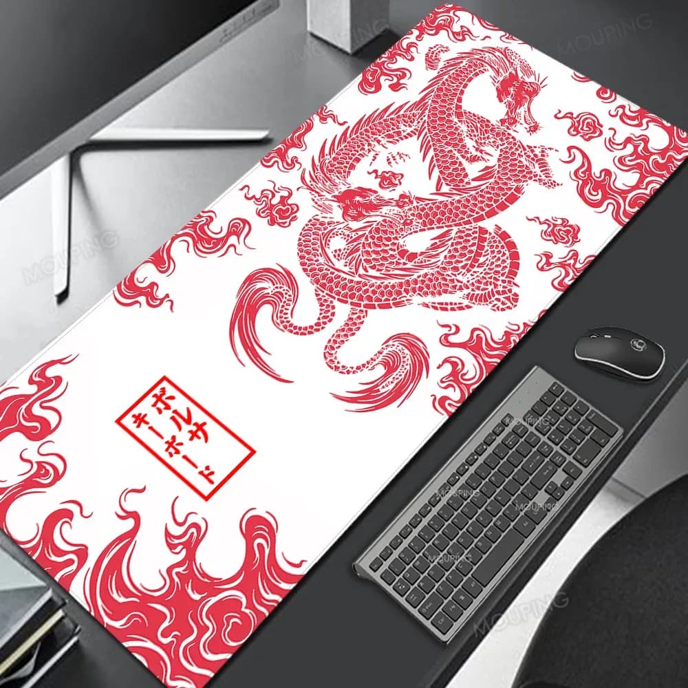 Tapis de souris Dragon violet et blanc, tapis de bureau