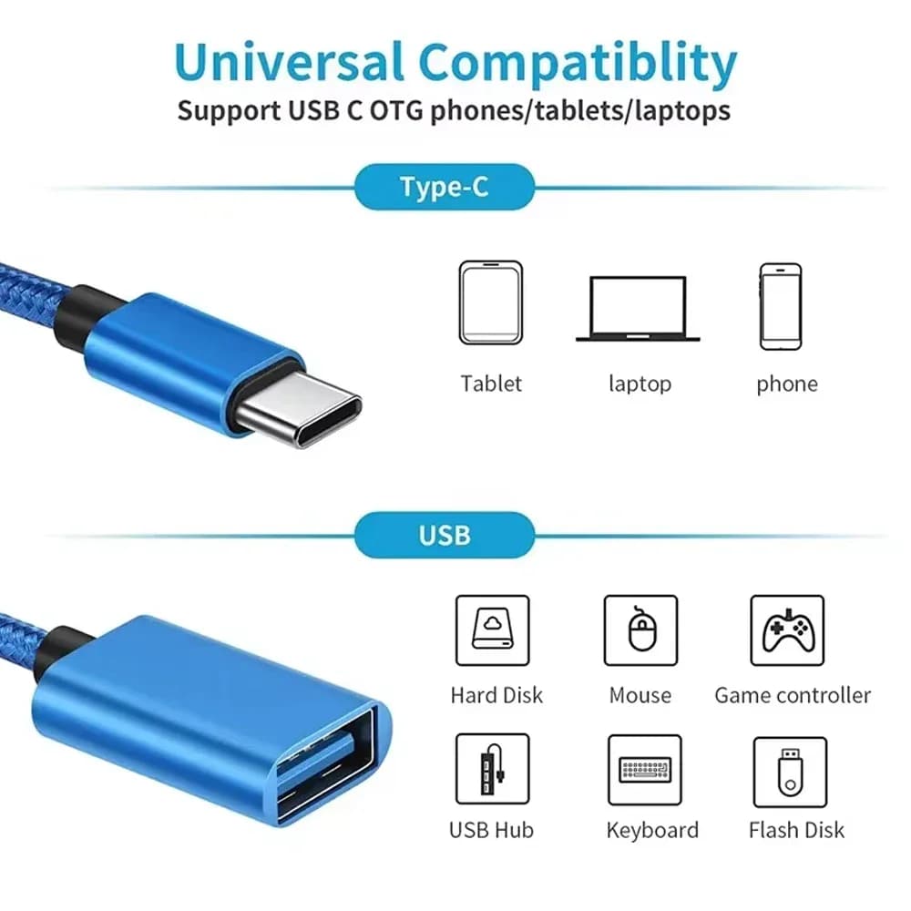 Adaptateur USB femelle vers Type C mâle pour téléphone