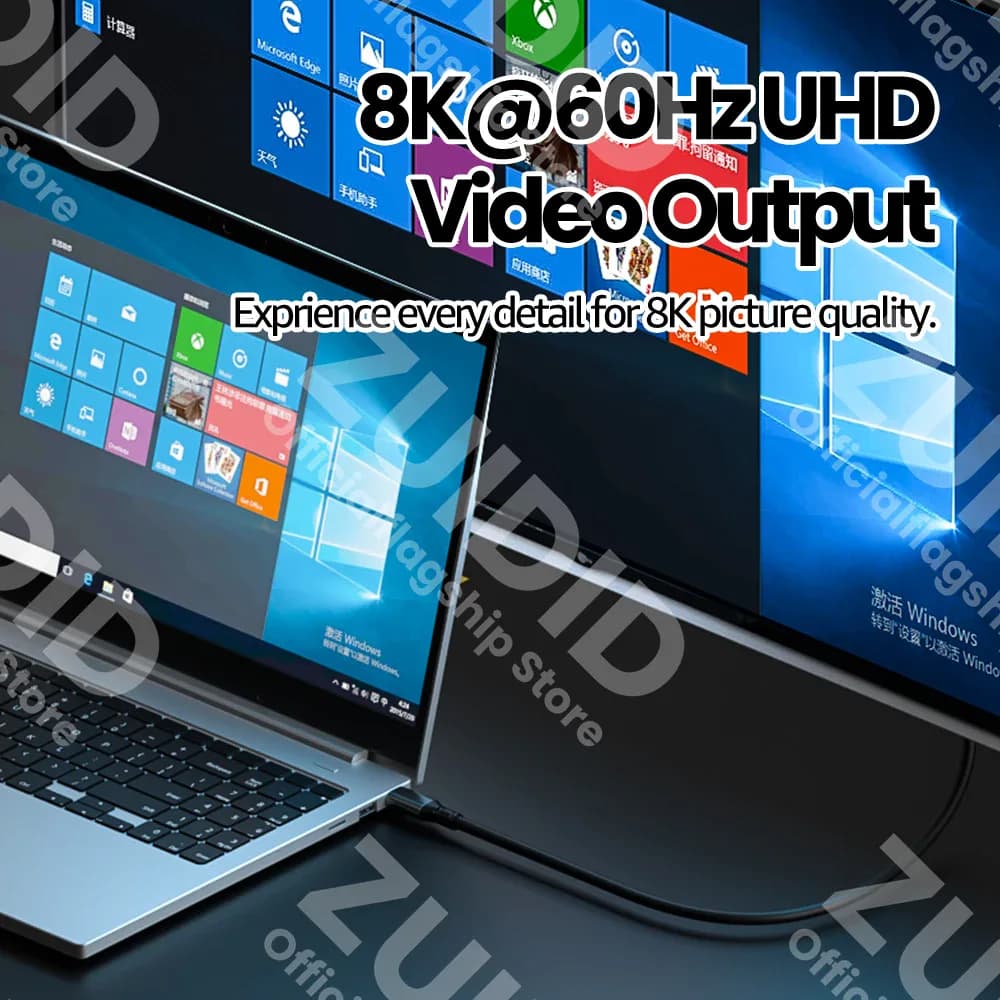 PD100W USB 3.2 20Gbps ThunderBolt 3 câble de Type C à Type