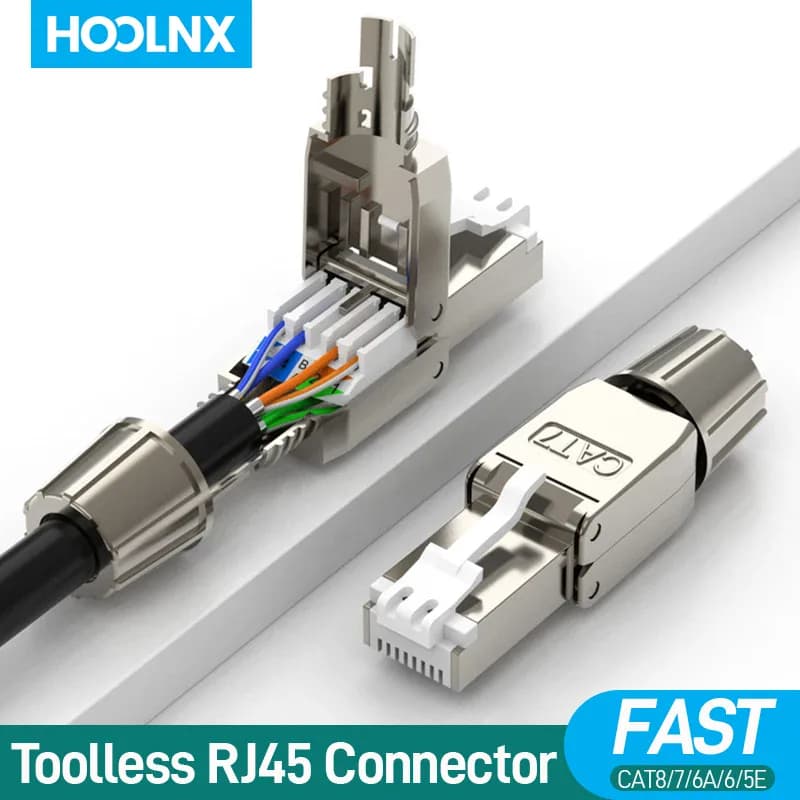 Connecteur RJ45 sans outil réutilisable CAT5E à CAT8