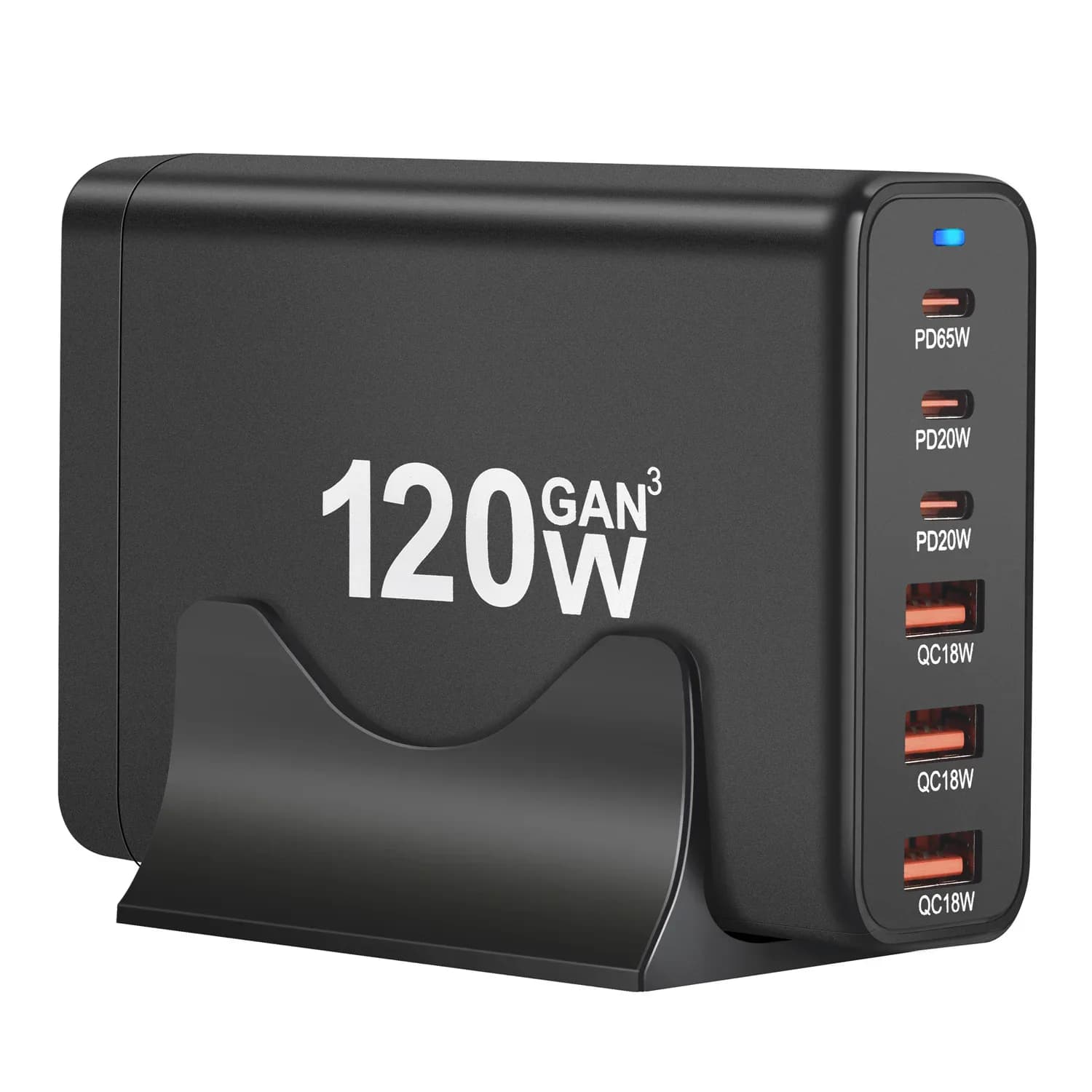 120W GAN Multi USB Station de charge 6 ports Hub Type C