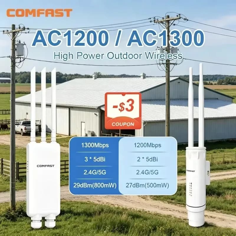 Point d'accès WiFi extérieur AC1200 bi-bande IP66 PoE