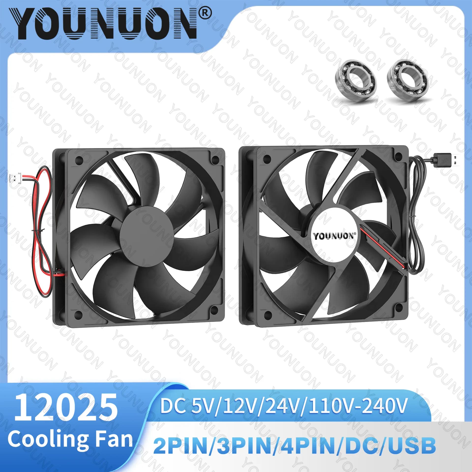 Double boule 120x120x25mm ventilateur de refroidissement DC