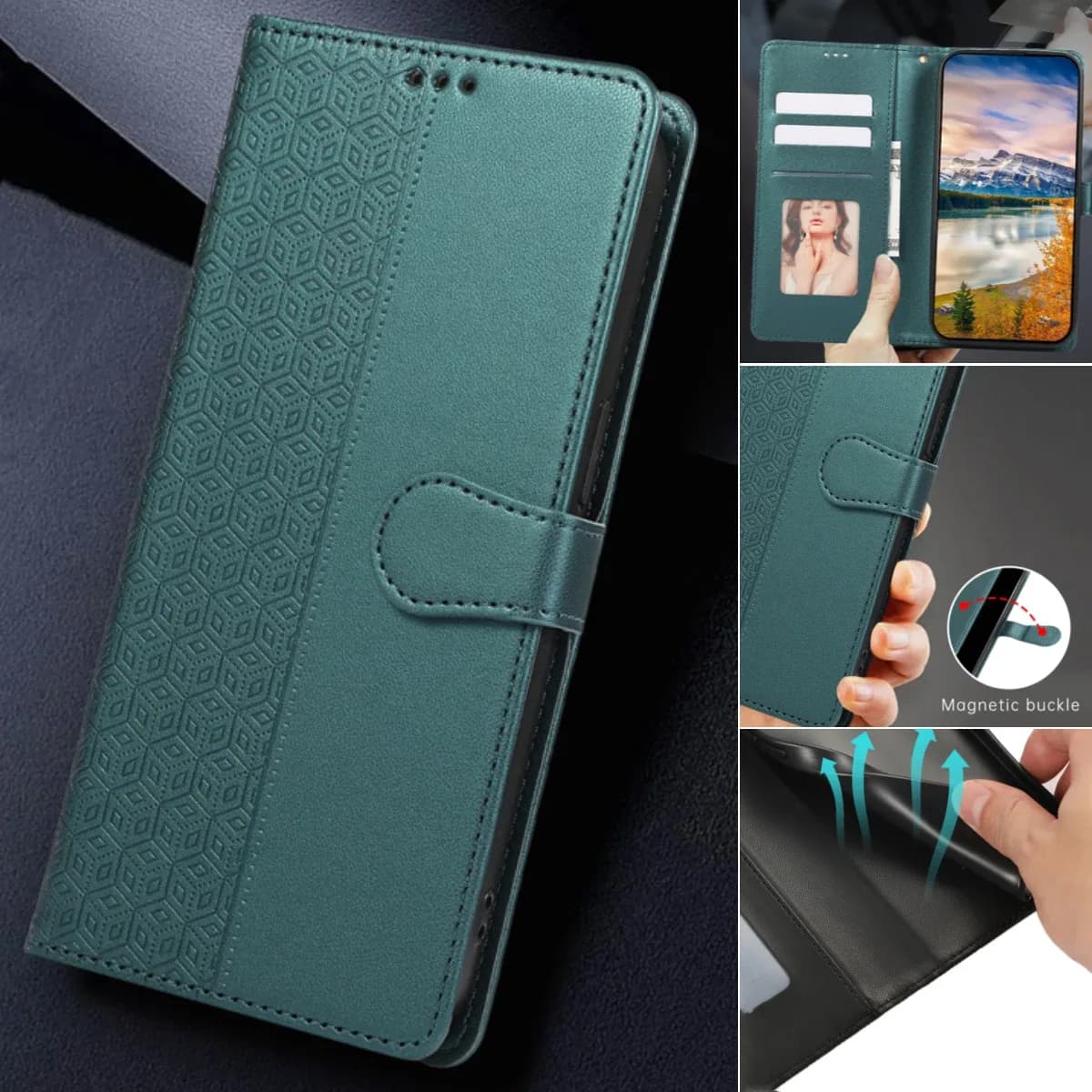Étui portefeuille en cuir de luxe pour iPhone 17 Air 16 15