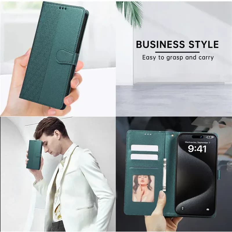 Étui portefeuille en cuir de luxe pour iPhone 17 Air 16 15
