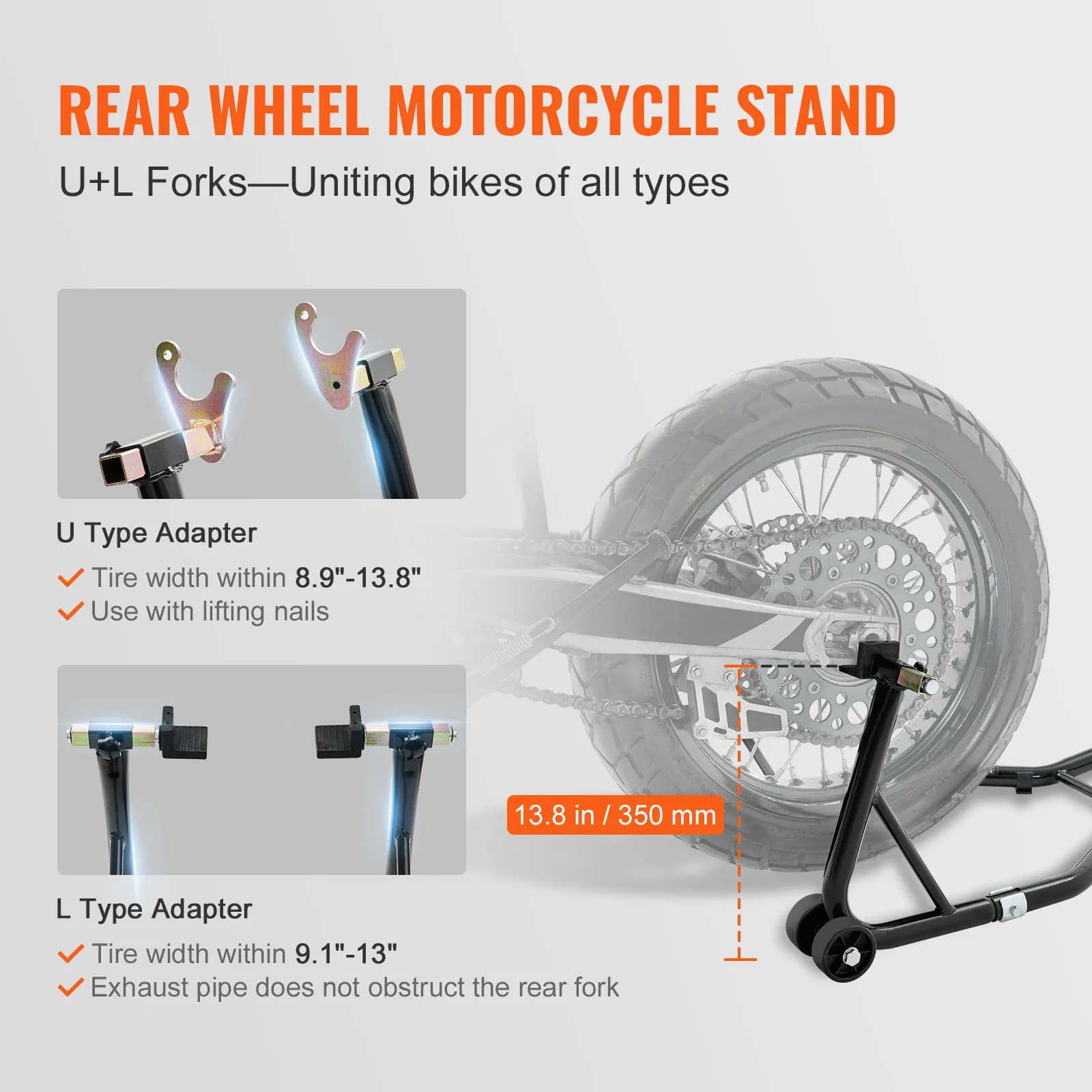SucceBuy support de moto ascenseur 850lbs avant arrière